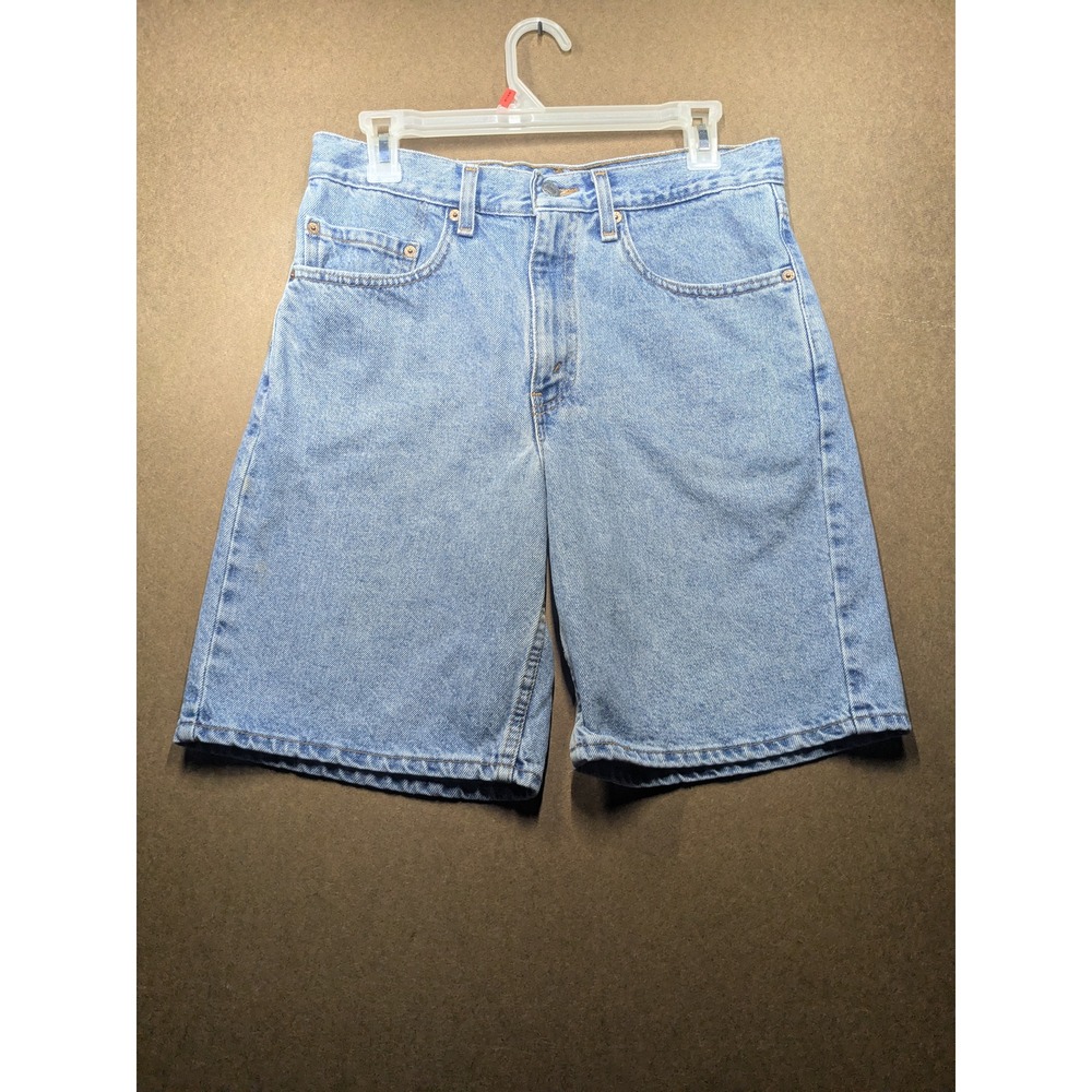 Vintage Levis 550 Relaxed Fit Denim Shorts Light Wash Blue Mens 31 Made in USA